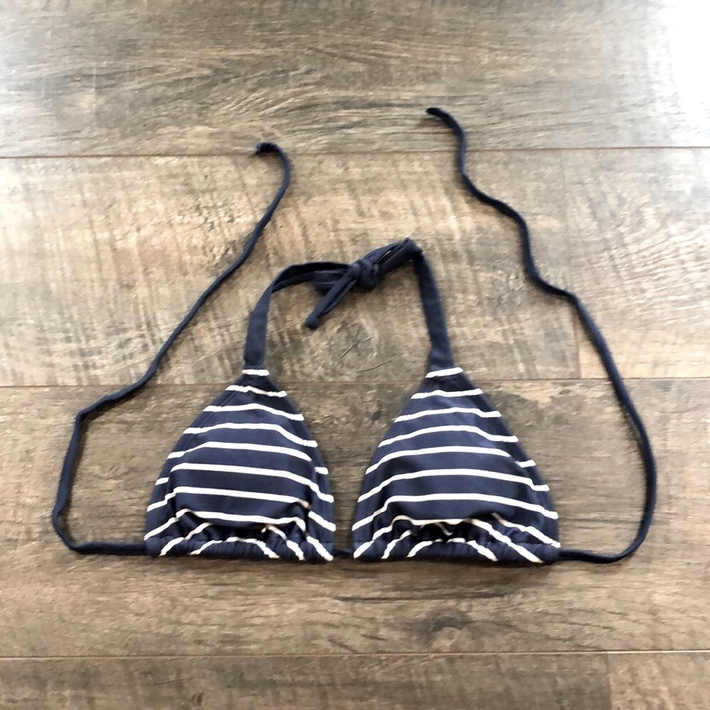 GAP STRIPED NAVY/WHITE TRIANGLE BIKINI TOP (XS)